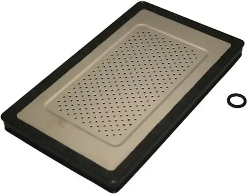 Dichtung von Bosch, rechteckig mit durchgehendem Gummi-Rand und perforierter Metallplatte, geeignet für Gas-Luft-Verteiler.